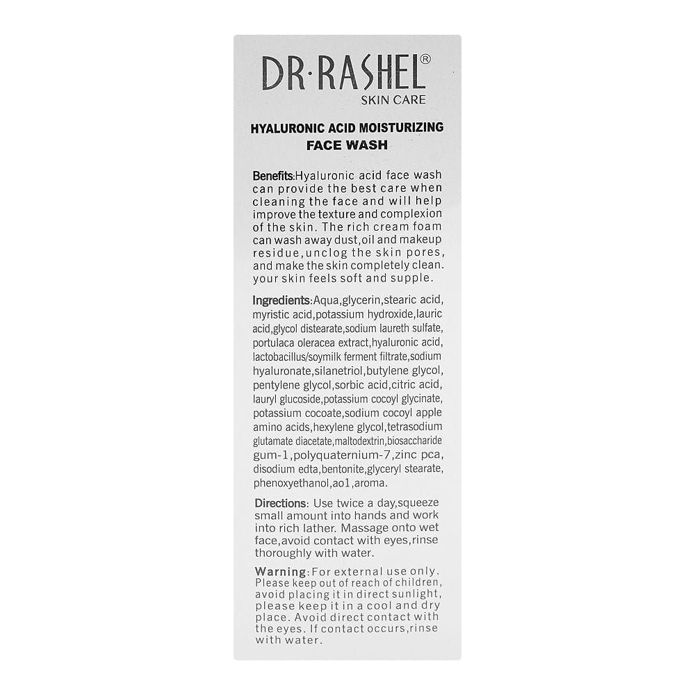 Dr. Rashel Hyaluronic Acid Moisturizing & Smoothing Face Wash, For All Skin Types, 100g - Image 3