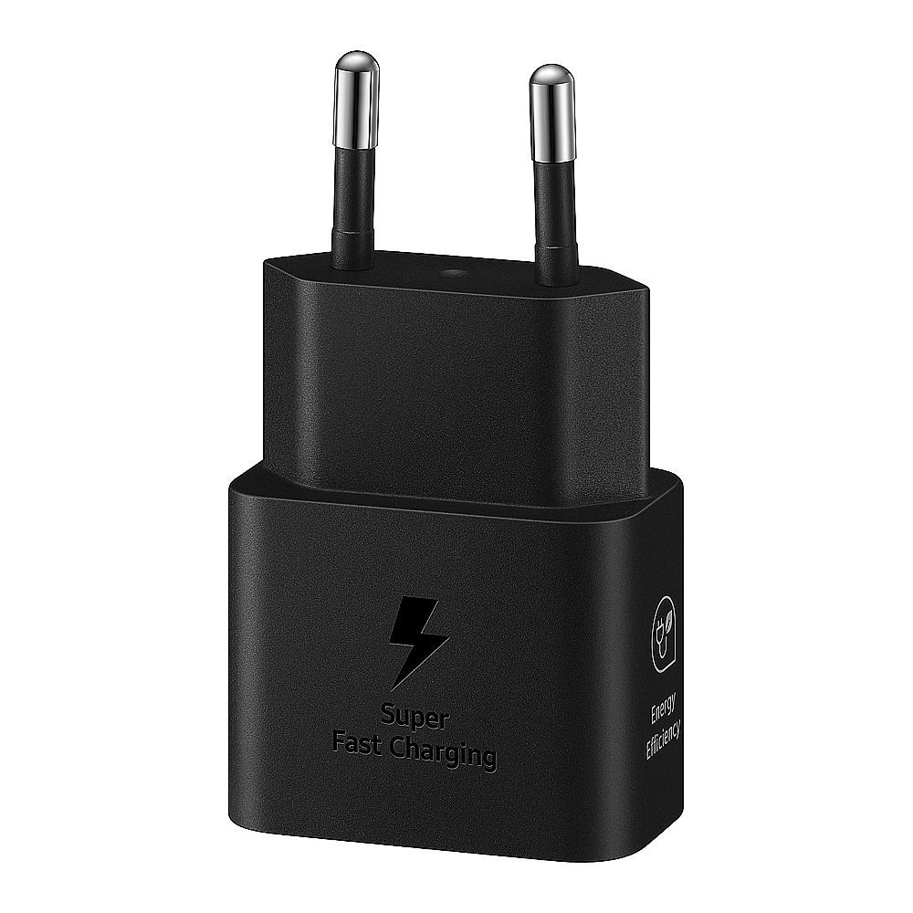 Samsung 25W Power Adapter (USB-C, 2-Pin), Fast Charging Wall Charger, Black - Main Image