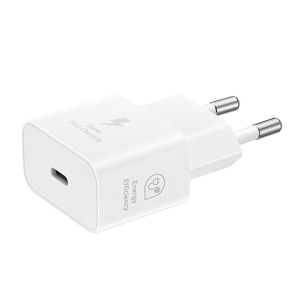 Samsung 25W Power Adapter (USB-C, 2-Pin), Fast Charging Wall Charger, White - Main Image