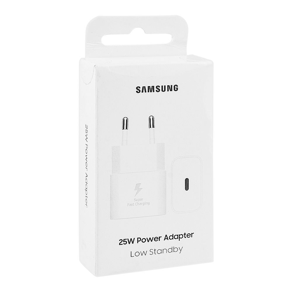 Samsung 25W Power Adapter (USB-C, 2-Pin), Fast Charging Wall Charger, White - Image 2