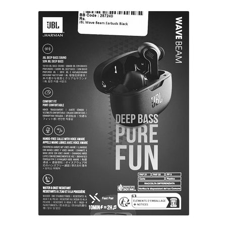 JBL Wave Beam True Bluetooth Wireless Earbuds, Rich Sound, Ergonomic Fit, Bluetooth, Black - Image 6