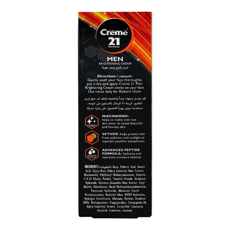 Creme 21 Men Brightening Cream with Vetiver, Niacinamide & Sun Protection, 100g - Image 2