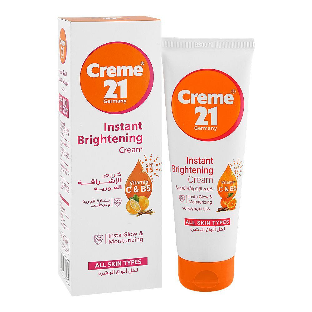 Creme 21 Instant Brightening Cream with Vitamin C & B5, For All Skin Types, 100ml - Main Image