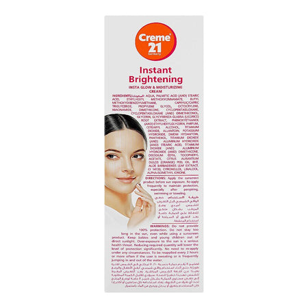 Creme 21 Instant Brightening Cream with Vitamin C & B5, For All Skin Types, 100ml - Image 2