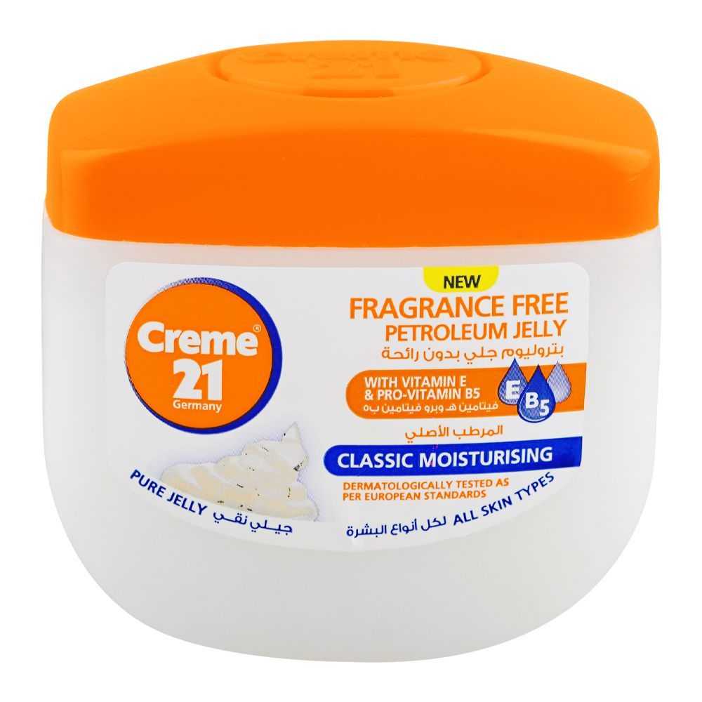 Creme 21 Classic Moisturizing Fragrance Free Petroleum Jelly with Vitamin E & B5, 100ml - Main Image