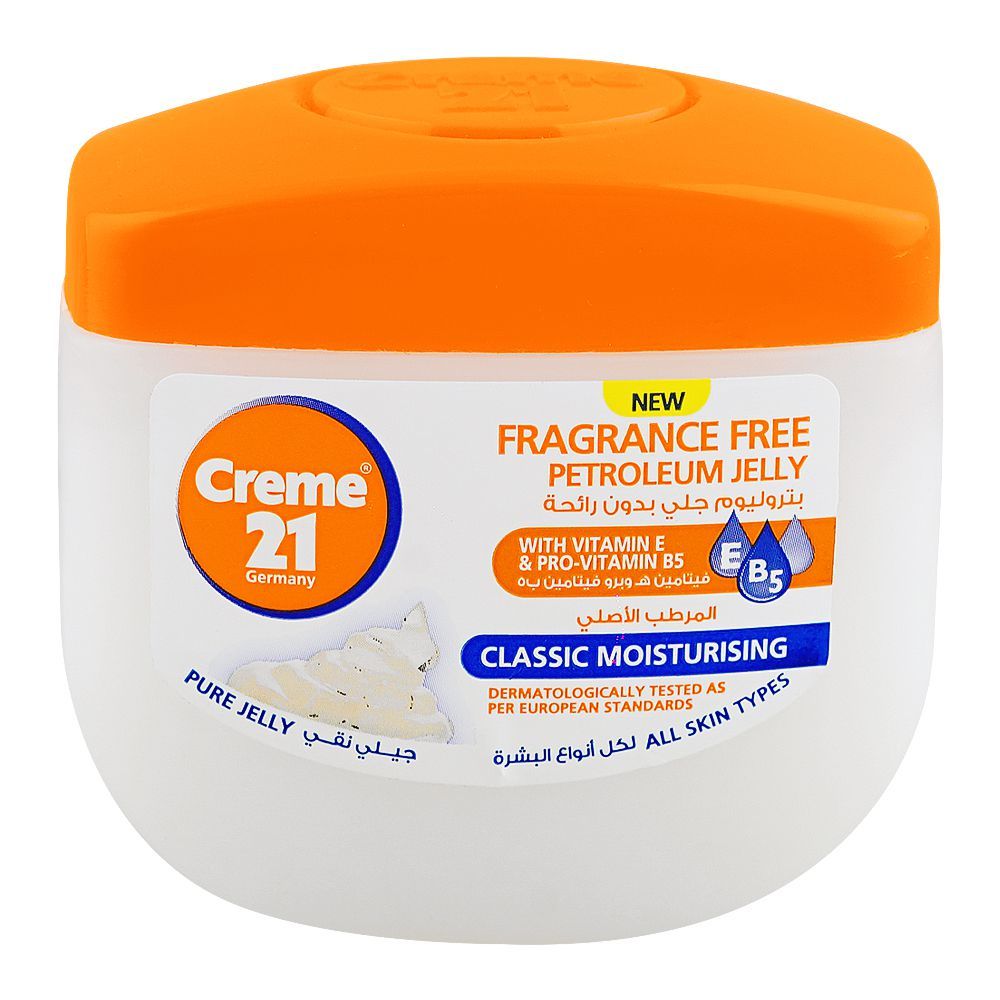 Creme 21 Classic Moisturizing Fragrance Free Petroleum Jelly with Vitamin E & B5, 300ml - Main Image