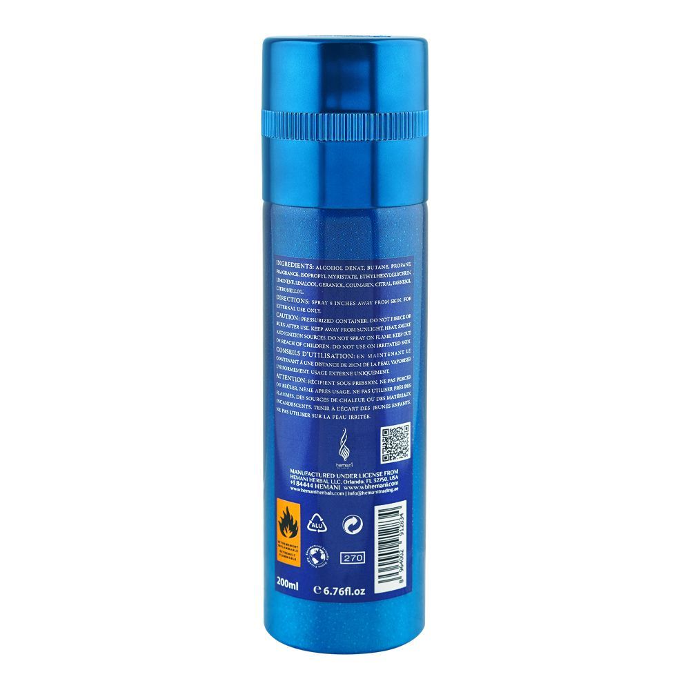 Hemani Aqua Cool Perfumed Deodorant Body Spray, For Men, 200ml - Image 2