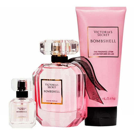 Victoria Secret Bombshell Gift Set: Eau de Parfum 50ml & 7.5ml+Body Lotion 100ml, For Women, 3-Pack - Main Image