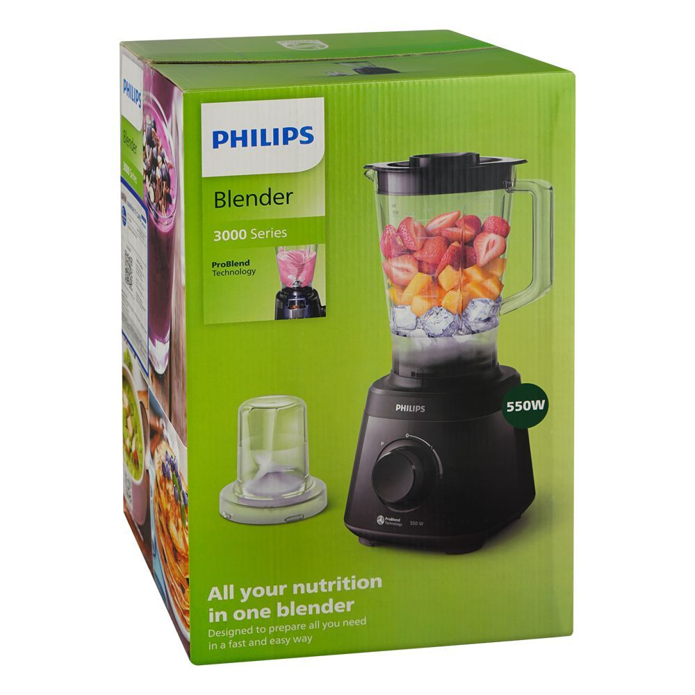 Philips 3000 Series Problend Blender, 550W, 2000ml Plastic Jug, HR2141/92 - Image 2