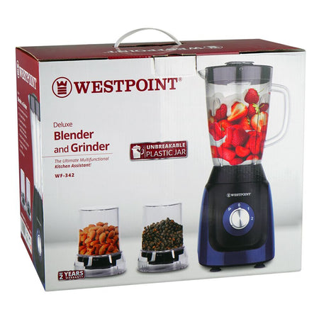 West Point Deluxe Blender and Grinder, 350W, 1500ml Glass Jar, WF-342 - Image 2