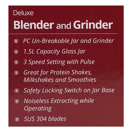 West Point Deluxe Blender and Grinder, 350W, 1500ml Glass Jar, WF-342 - Image 4