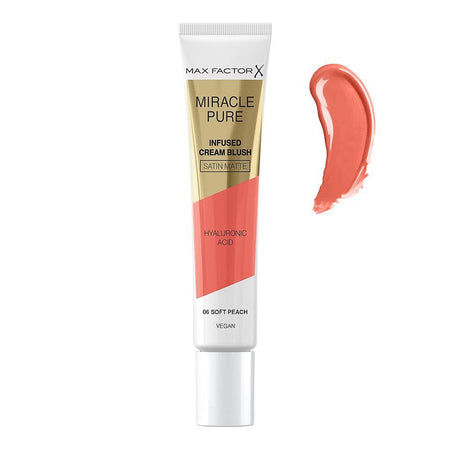 Max Factor Miracle Pure Satin Matte Cream Blush with Hyaluronic Acid, 15ml, 06 Soft Peach - Main Image