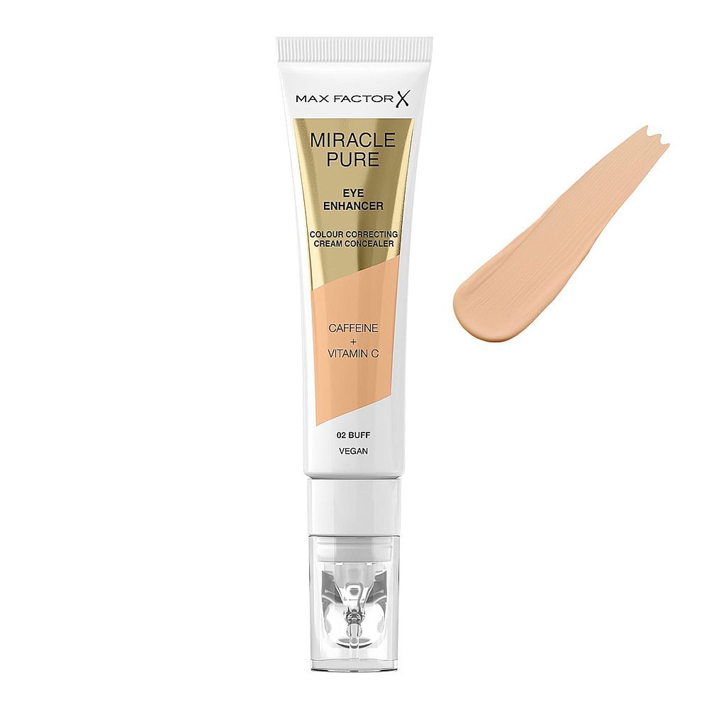 Max Factor Miracle Pure Eye Enhancer Color Corrector Cream Concealer with Caffeine & Vitamin C, 10ml, 02 Buff - Main Image
