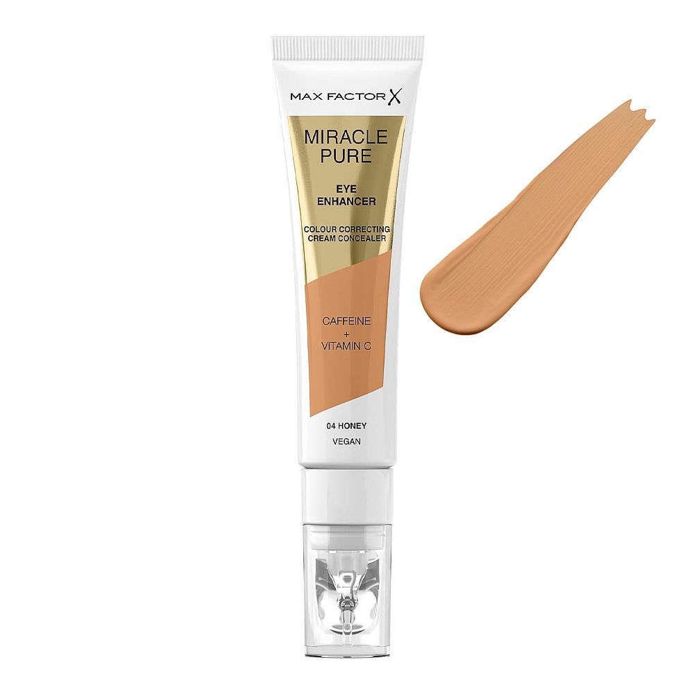 Max Factor Miracle Pure Eye Enhancer Color Corrector Cream Concealer with Caffeine & Vitamin C, 10ml, 04 Honey - Main Image