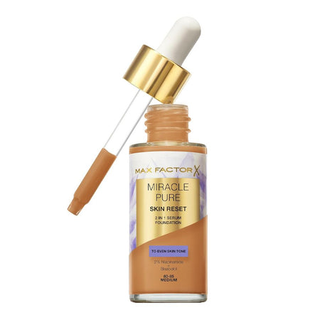 Max Factor Miracle Pure Skin Reset 2in1 Serum Foundation, 30ml,  80-85 Medium - Main Image
