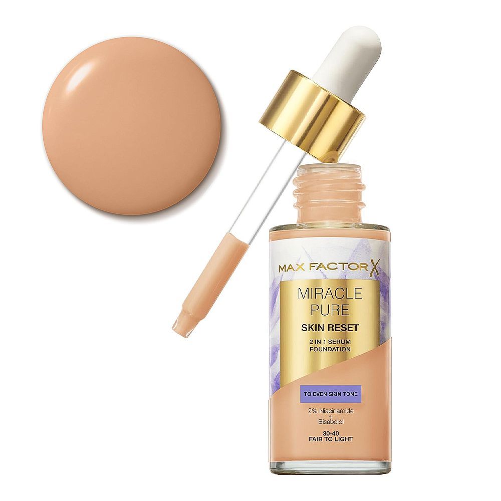 Max Factor Miracle Pure Skin Reset 2in1 Serum Foundation, 30ml,  30-40 Fair To Light - Main Image