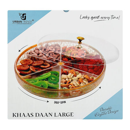 Urban Trends Khaas Daan Serving Tray with Lid, 6 Compartments, Large, Black - Image 6