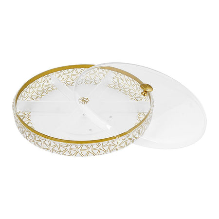 Urban Trends Khaas Daan Serving Tray with Lid, 6 Compartments, Large, Frosted - Main Image