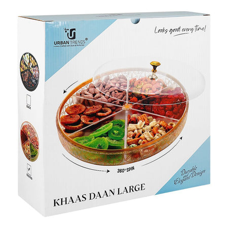 Urban Trends Khaas Daan Serving Tray with Lid, 6 Compartments, Large, Frosted - Image 3