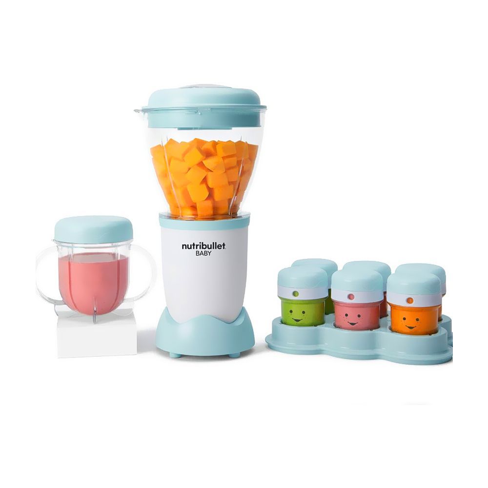 NutriBullet Baby Food Maker, Blender & Storage Set, BPA Free, 850ml Jug, For 6+ Months, White & Blue, NBY-100 - Main Image