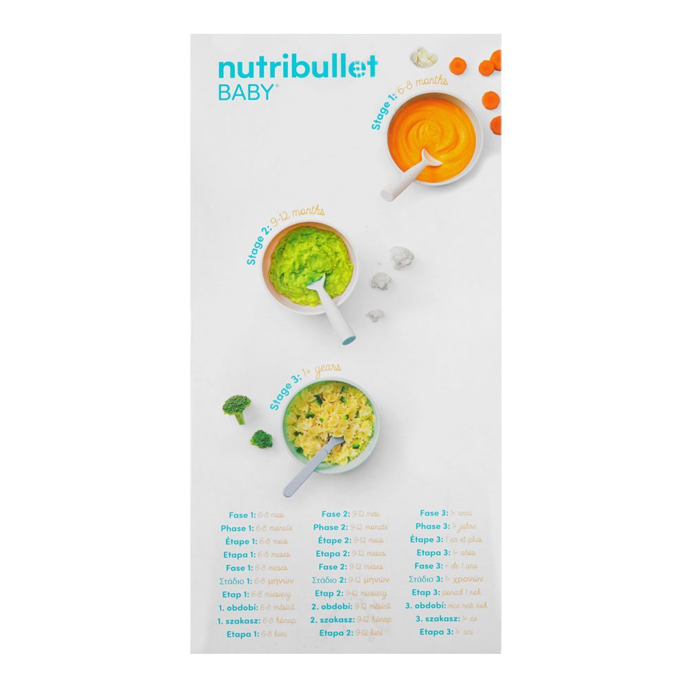 NutriBullet Baby Food Maker, Blender & Storage Set, BPA Free, 850ml Jug, For 6+ Months, White & Blue, NBY-100 - Image 4