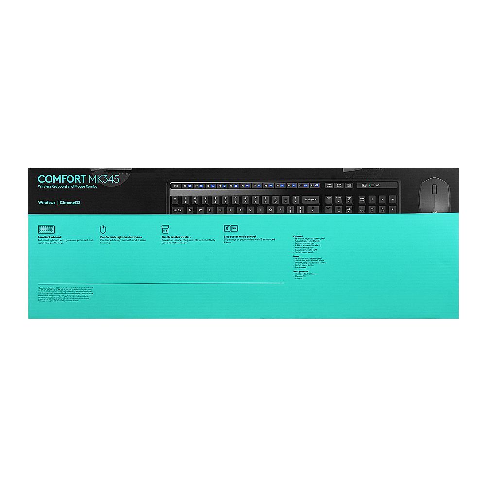 Logitech Wireless Keyboard & Mouse Combo With Palm Rest, Black, MK345 920-012926 - Image 3