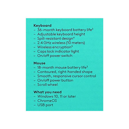 Logitech Wireless Keyboard & Mouse Combo With Palm Rest, Black, MK345 920-012926 - Image 6