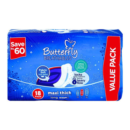 Butterfly Breathables Maxi Thick Long Pads Value Pack, 18-Pack Save Rs.60/- - Image 2