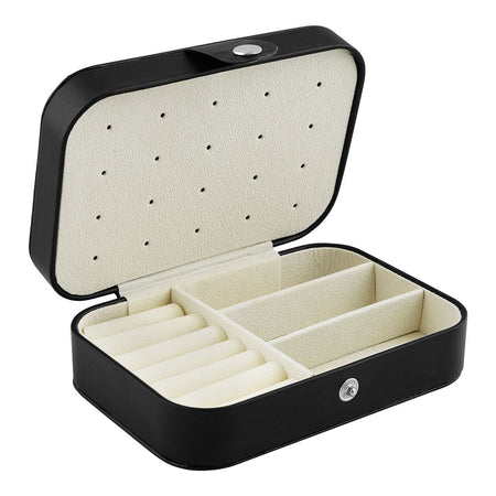 Portable Jewelry Storage Organizer Box For Rings, Earrings & Necklaces, Black, BA-3 - Image 2