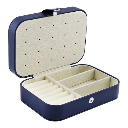 Portable Jewelry Storage Organizer Box For Rings, Earrings & Necklaces, Blue, BA-3 - Image 2