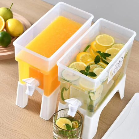 3.5 Liter White Beverage Dispenser with stand, High-Temperature Resistant Drink Container for Home, Kitchen, Camping & Parties - Main Image
