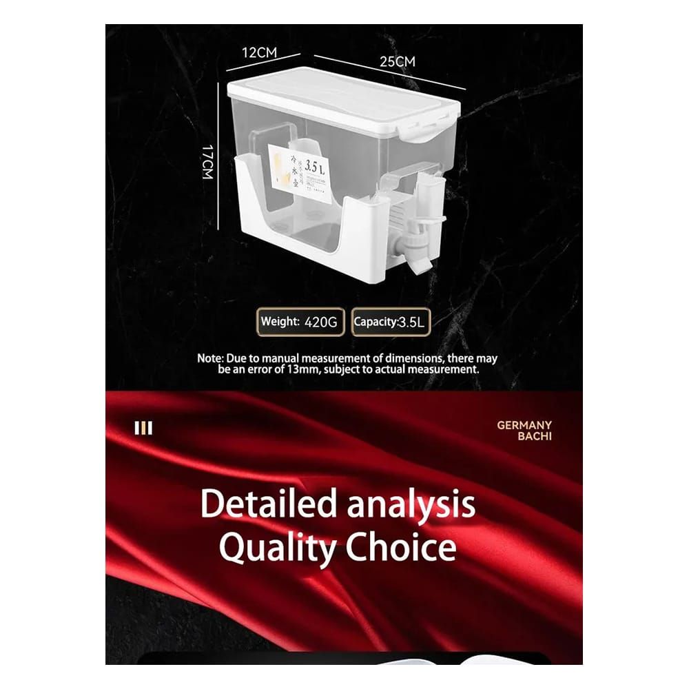 3.5 Liter White Beverage Dispenser with stand, High-Temperature Resistant Drink Container for Home, Kitchen, Camping & Parties - Image 4