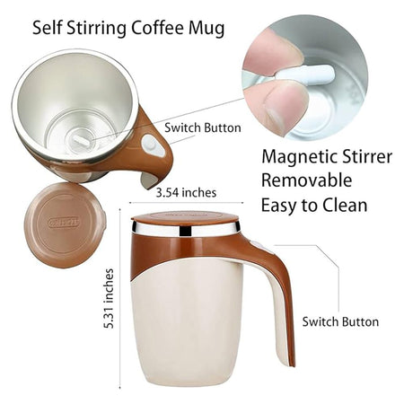 Multi-Functional Magnetized Stirring Coffee Mug, Electric Stainless Steel Tumbler (Without Battery) - Image 3