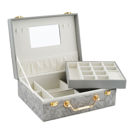 Premium Wooden Jewelry Organizer Box, Ideal for Earrings, Rings & Accessories, Large, Grey, BT-7 - Image 3