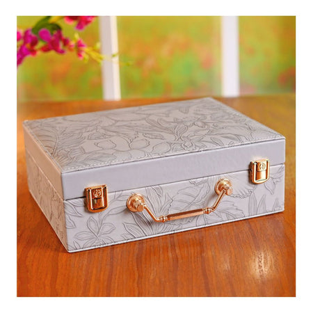 Premium Wooden Jewelry Organizer Box, Ideal for Earrings, Rings & Accessories, Large, Grey, BT-7 - Image 2