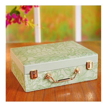 Premium Wooden Jewelry Organizer Box, Ideal for Earrings, Rings & Accessories, Large, Green, BT-7 - Image 2