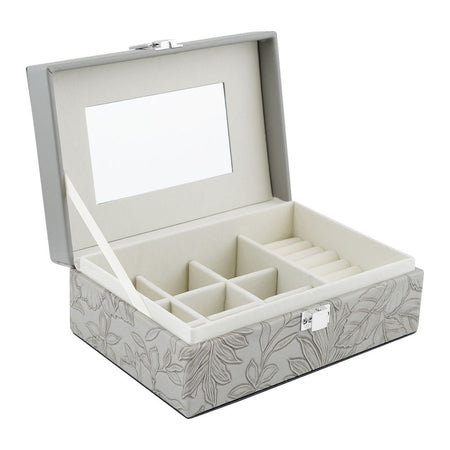 Premium Wooden Jewelry Organizer Box, Ideal for Earrings, Rings & Accessories, Medium, Grey, BT-6 - Image 3