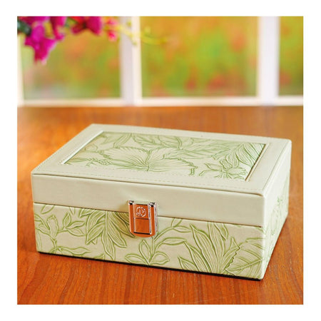 Premium Wooden Jewelry Organizer Box, Ideal for Earrings, Rings & Accessories, Medium, Green, BT-6 - Image 2