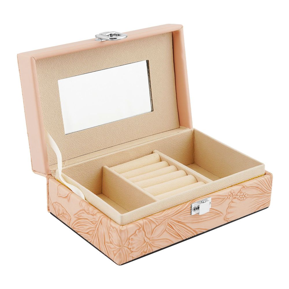 Premium Wooden Jewelry Organizer Box, Ideal for Earrings, Rings & Accessories, Small, Pink, BT-5 - Main Image