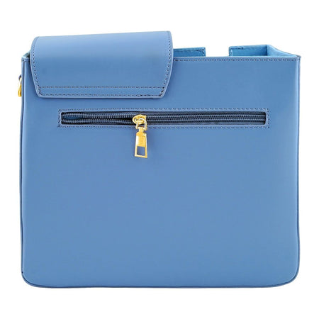 Leather Crossbody Bottle & Tumbler Travel Bag with Adjustable Shoulder Strap, Pastel Blue - Image 6