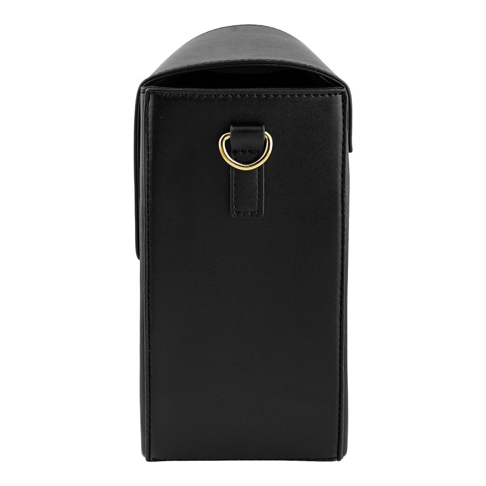 Leather Crossbody Bottle & Tumbler Travel Bag with Adjustable Shoulder Strap, Black - Image 5