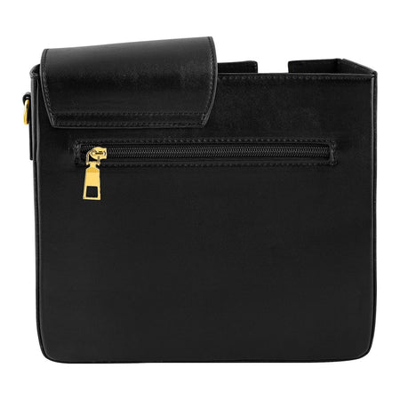 Leather Crossbody Bottle & Tumbler Travel Bag with Adjustable Shoulder Strap, Black - Image 6