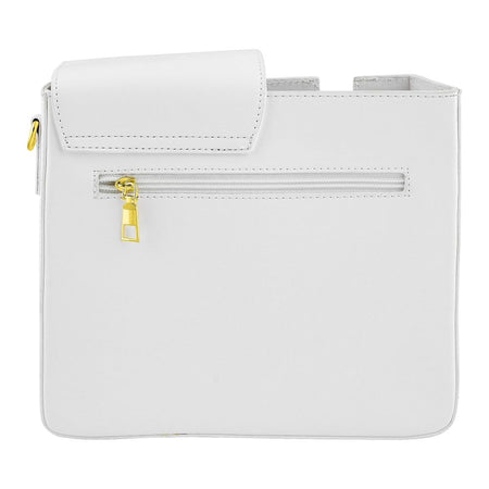 Leather Crossbody Bottle & Tumbler Travel Bag with Adjustable Shoulder Strap, White - Image 6