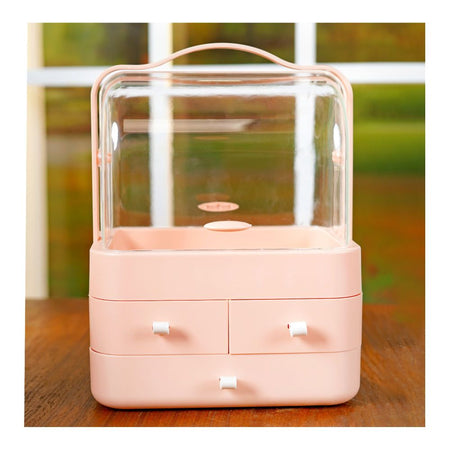 Classy 3-Drawer Cosmetic Organizer, Makeup Storage Rack, Peach, LD-288 - Image 2