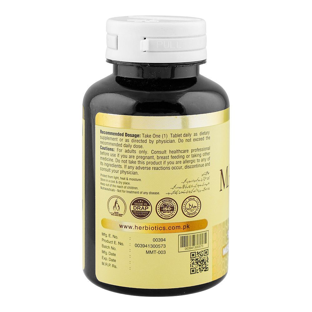 Herbiotics Magnesium Glycinate Supplement 500mg, Bottle (60 Tablets) - Image 2