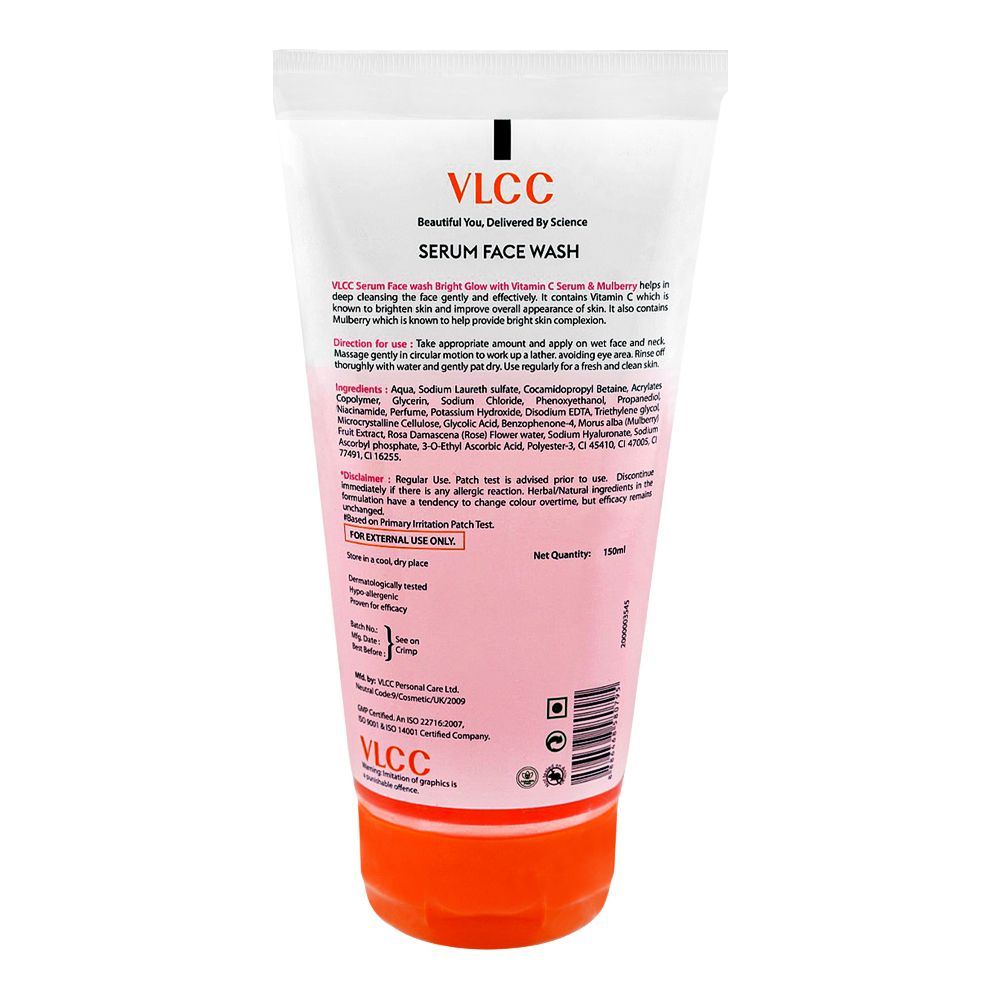 VLCC Bright Glow Serum Face Wash with Vitamin C & Mulberry, 150ml - Image 2