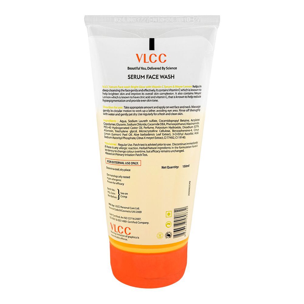 VLCC Bright Glow Serum Face Wash with Vitamin C & meyer Lemon, 150ml - Image 2