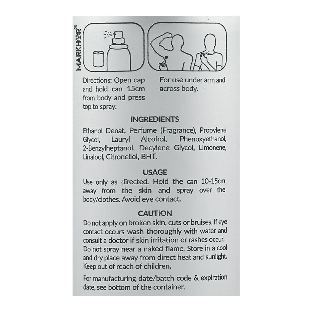 Markhor Sigma No Gas Deodorant Body Spray, For Men, 120ml - Image 3