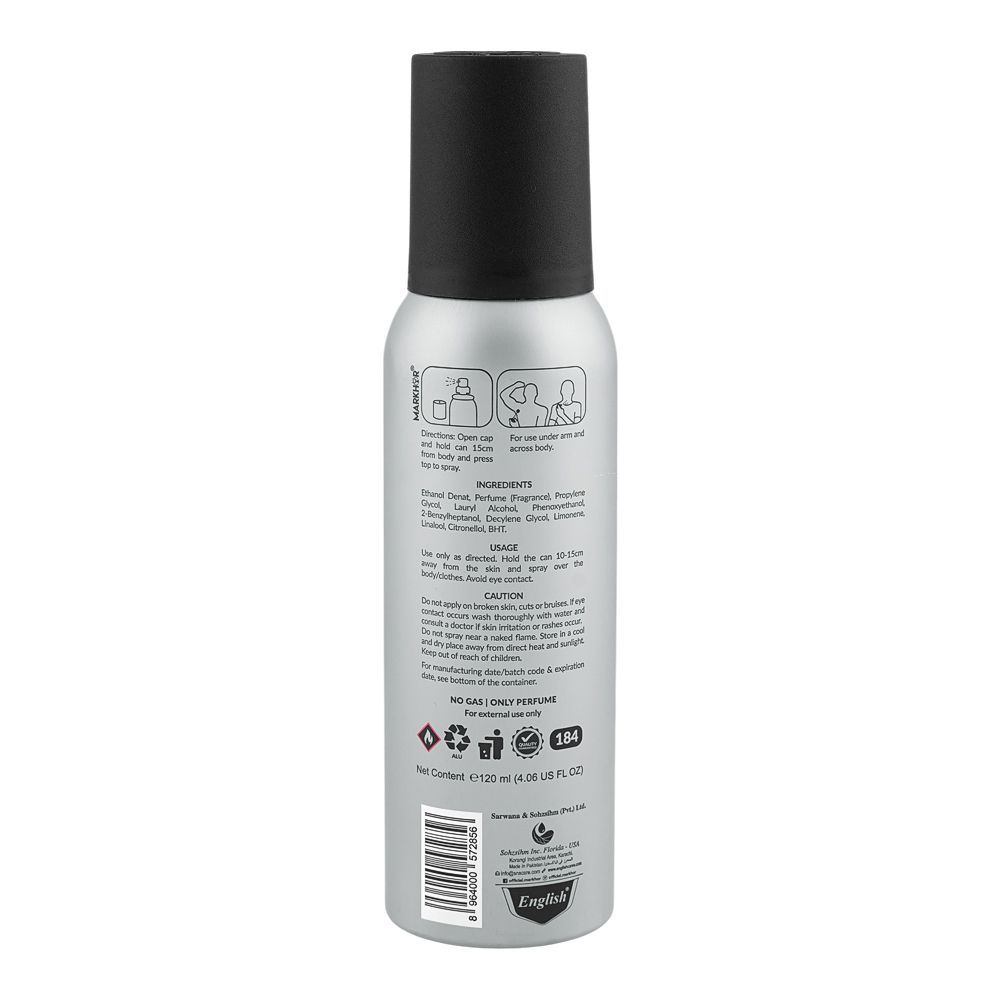 Markhor Gamma No Gas Deodorant Body Spray, For Men, 120ml - Image 2