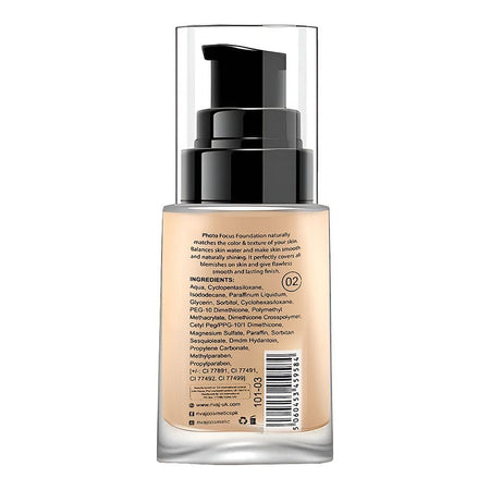 Rivaj UK Photo Focus Liquid Foundation, Matte, Medium Coverage, Oil Free, Long Lasting, 30ml, No. 02 - Image 2